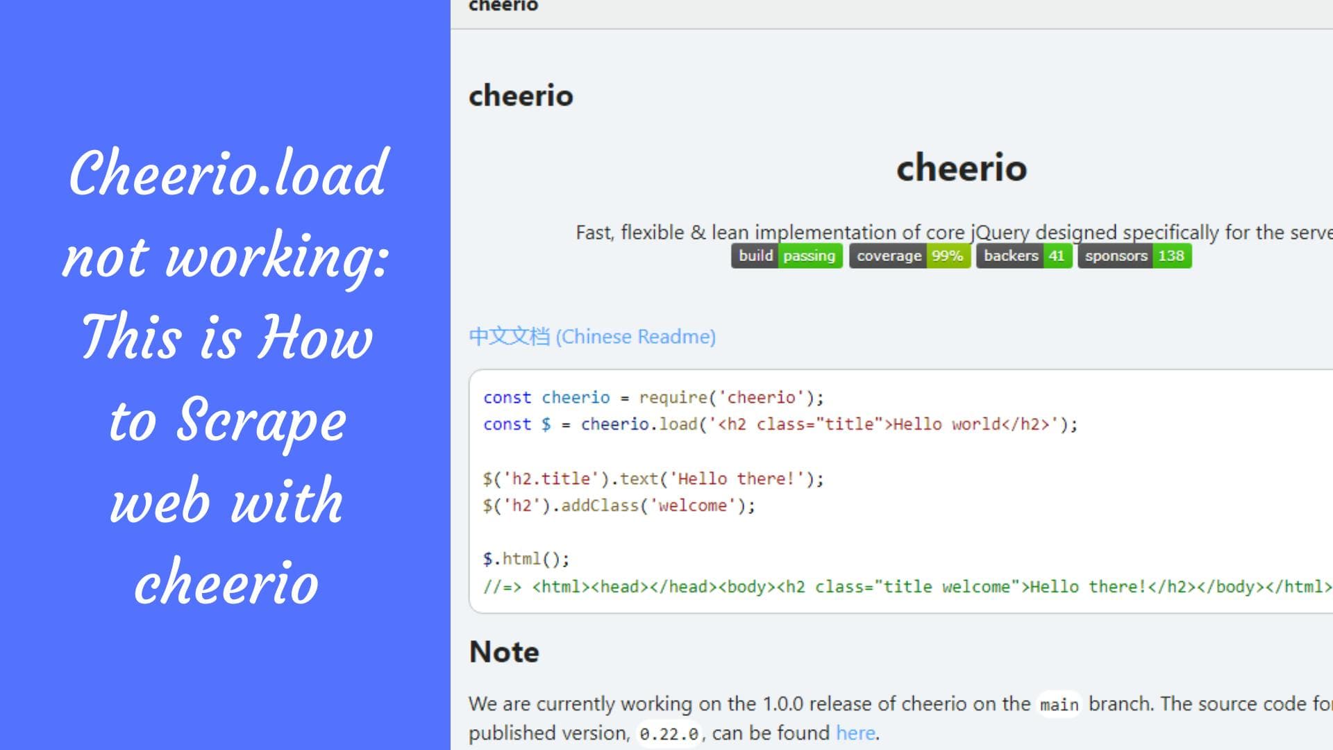 Cheerio.load funktioniert nicht: So scrapen Sie Webseiten mit Cheerio